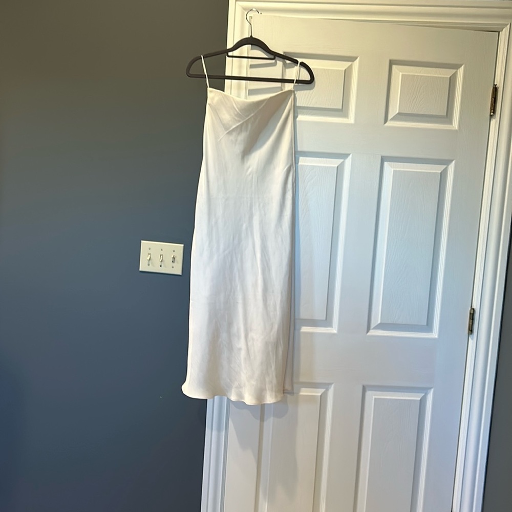 Z SUPPLY ivory satin skirt